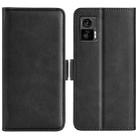 For Motorola Edge 30 Lite Dual-side Magnetic Buckle Horizontal Flip Leather Phone Case(Black) - 1