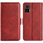 For Motorola Edge 30 Lite Dual-side Magnetic Buckle Horizontal Flip Leather Phone Case(Red) - 1