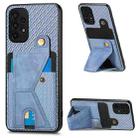 For Samsung Galaxy A13 4G Carbon Fiber Wallet Flip Card K-shaped Holder Phone Case(Blue) - 1