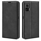 For Motorola Edge 30 Lite Retro-skin Magnetic Suction Leather Phone Case(Black) - 1