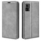 For Motorola Edge 30 Lite Retro-skin Magnetic Suction Leather Phone Case(Grey) - 1