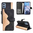 For Motorola Moto E22 / E22i Stitching Horizontal Flip Leather Phone Case(Black) - 1