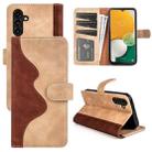 For Samsung Galaxy A14 5G Stitching Horizontal Flip Leather Phone Case(Yellow) - 1