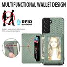 For Samsung Galaxy S21 5G Carbon Fiber Magnetic Card Wallet Bag Phone Case(Khaki) - 4