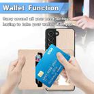 For Samsung Galaxy S21 5G Carbon Fiber Magnetic Card Wallet Bag Phone Case(Khaki) - 5