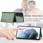 For Samsung Galaxy S21 5G Carbon Fiber Magnetic Card Wallet Bag Phone Case(Khaki) - 6