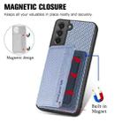 For Samsung Galaxy S21+ 5G Carbon Fiber Magnetic Card Wallet Bag Phone Case(Blue) - 3