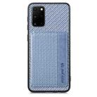 For Samsung Galaxy S20 Ultra Carbon Fiber Magnetic Card Wallet Bag Phone Case(Blue) - 2