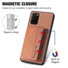 For Samsung Galaxy S20 Ultra Carbon Fiber Magnetic Card Wallet Bag Phone Case(Brown) - 3
