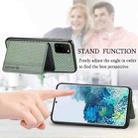 For Samsung Galaxy S20 Ultra Carbon Fiber Magnetic Card Wallet Bag Phone Case(Green) - 6