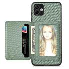 For Samsung Galaxy A04 4G Carbon Fiber Magnetic Card Wallet Bag Phone Case(Green) - 1