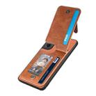 For Samsung Galaxy S21 5G Carbon Fiber Vertical Flip Zipper Wallet Phone Case(Brown) - 3