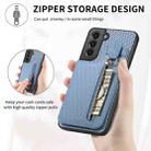 For Samsung Galaxy S21+ 5G Carbon Fiber Vertical Flip Zipper Wallet Phone Case(Khaki) - 7