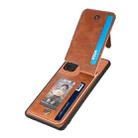 For Samsung Galaxy S20 Ultra Carbon Fiber Vertical Flip Zipper Wallet Phone Case(Brown) - 3