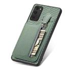For Samsung Galaxy S20 Ultra Carbon Fiber Vertical Flip Zipper Wallet Phone Case(Green) - 4