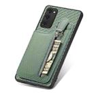 For Samsung Galaxy S20 FE Carbon Fiber Vertical Flip Zipper Wallet Phone Case(Green) - 4