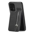 For Samsung Galaxy A13 4G Carbon Fiber Vertical Flip Zipper Wallet Phone Case(Black) - 1