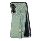 For Samsung Galaxy A14 5G Carbon Fiber Vertical Flip Zipper Wallet Phone Case(Green) - 1