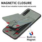 For Samsung Galaxy A50 Carbon Fiber Vertical Flip Zipper Wallet Phone Case(Green) - 6