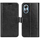 For OPPO A17 R64 Texture Horizontal Flip Leather Phone Case(Black) - 1