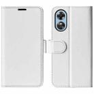 For OPPO A17 R64 Texture Horizontal Flip Leather Phone Case(White) - 1