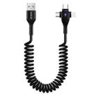 ENKAY Hat-Prince 3 in 1 6A USB to 8 Pin+Type-C+Micro USB Supper Fast Charge Spring Cable, Length: 1.8m(Black) - 1