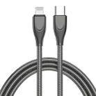 ENKAY ENK-CB128 PD 27W Type-C to 8 Pin Carbon Steel Hose Spring Fast Charging Data Cable, Length:1m(Black) - 1