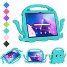 For Lenovo Tab M10 3rd Gen 10.1 TB-328 Octopus Style EVA Hard PC Shockproof Tablet Case with Strap(Glacial Green) - 1