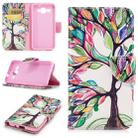 Colored Drawing Pattern Horizontal Flip Leather Case for Huawei Y3 2017, with Holder & Card Slots & Wallet(Tree of Life) - 1