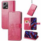 For Xiaomi Poco X5 Four-leaf Clasp Embossed Leather Phone Case(Magenta) - 1