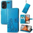 For Xiaomi Redmi Note 13 Pro+ Four-leaf Clasp Embossed Leather Phone Case(Blue) - 1