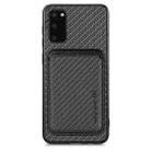 For Samsung Galaxy S20 Carbon Fiber Leather Card Magsafe Magnetic Phone Case(Black) - 1