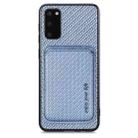 For Samsung Galaxy S20 Carbon Fiber Leather Card Magsafe Magnetic Phone Case(Blue) - 1