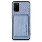 For Samsung Galaxy S20 Ultra Carbon Fiber Leather Card Magsafe Magnetic Phone Case(Blue) - 1