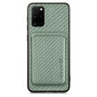 For Samsung Galaxy S20 Ultra Carbon Fiber Leather Card Magsafe Magnetic Phone Case(Green) - 1