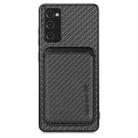 For Samsung Galaxy S20 FE Carbon Fiber Leather Card Magsafe Magnetic Phone Case(Black) - 1