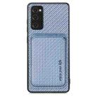 For Samsung Galaxy S20 FE Carbon Fiber Leather Card Magsafe Magnetic Phone Case(Blue) - 1