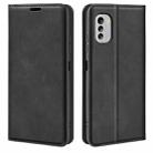 For Nokia G60 5G Retro-skin Magnetic Suction Leather Phone Case(Black) - 1