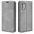 For Nokia G60 5G Retro-skin Magnetic Suction Leather Phone Case(Grey) - 1