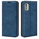 For Nokia G60 5G Retro-skin Magnetic Suction Leather Phone Case(Dark Blue) - 1