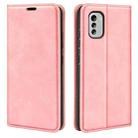 For Nokia G60 5G Retro-skin Magnetic Suction Leather Phone Case(Pink) - 1