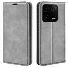 For Xiaomi 13 Pro Retro-skin Magnetic Suction Leather Phone Case(Grey) - 1