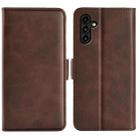 For Samsung Galaxy A14 5G Dual-side Magnetic Buckle Leather Phone Case(Brown) - 1