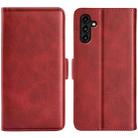 For Samsung Galaxy A14 5G Dual-side Magnetic Buckle Leather Phone Case(Red) - 1