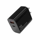 NORTHJO NOPD2002 PD20W USB-C/Type-C + QC 3.0 USB Dual Ports Fast Charger, US Plug(Black) - 1