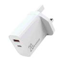 NORTHJO NOPD2002 PD20W USB-C/Type-C + QC 3.0 USB Dual Ports Fast Charger, UK Plug(White) - 1