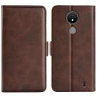 For Nokia C21 Dual-side Magnetic Buckle Leather Phone Case(Brown) - 1