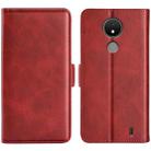 For Nokia C21 Dual-side Magnetic Buckle Leather Phone Case(Red) - 1