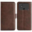 For Xiaomi Poco C40 Dual-side Magnetic Buckle Leather Phone Case(Brown) - 1