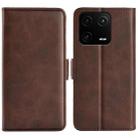 For Xiaomi 13 Pro Dual-side Magnetic Buckle Leather Phone Case(Brown) - 1